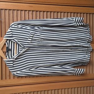 J.crew Navy Stripes Silk Top